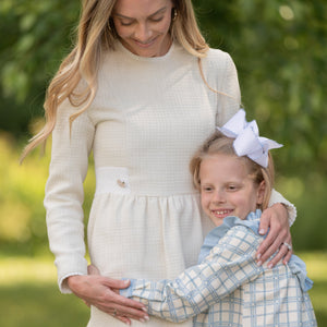 Caroline Dress in Cream Tweed