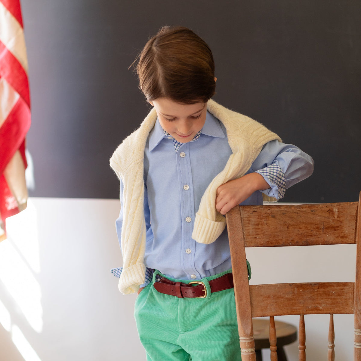 Bradford Trousers in Golden Isles Green Corduroy