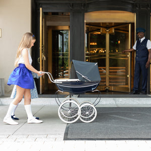 Henry Duvall Sutton Skirt in Boylston Blue, classic fall skirt for older girls designed for subtle sibling coordination with Prescott Plaid and Prescott Petals