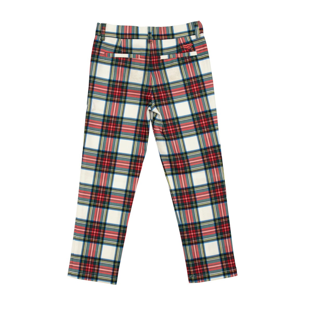Classic boys’ holiday trousers in traditional Townsend Tartan with red and green plaid – perfect for family photos and festive occasions