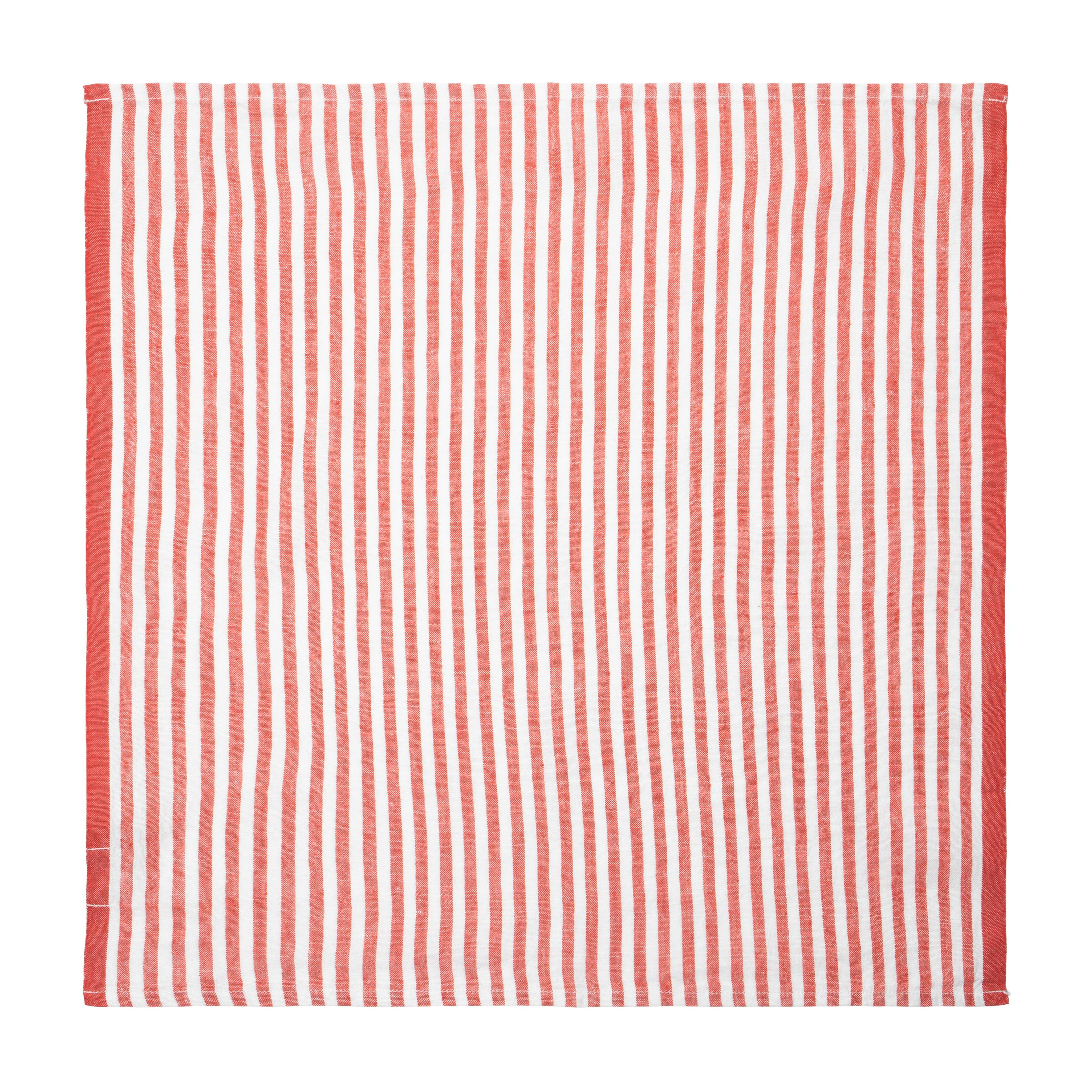 Ticking Stripe Napkin in Tomato, Set of 4