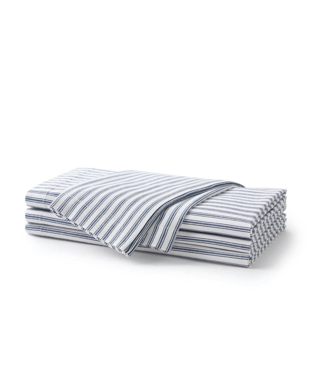 Signature Twill Napkins in Navy French Ticking, Set of 4
