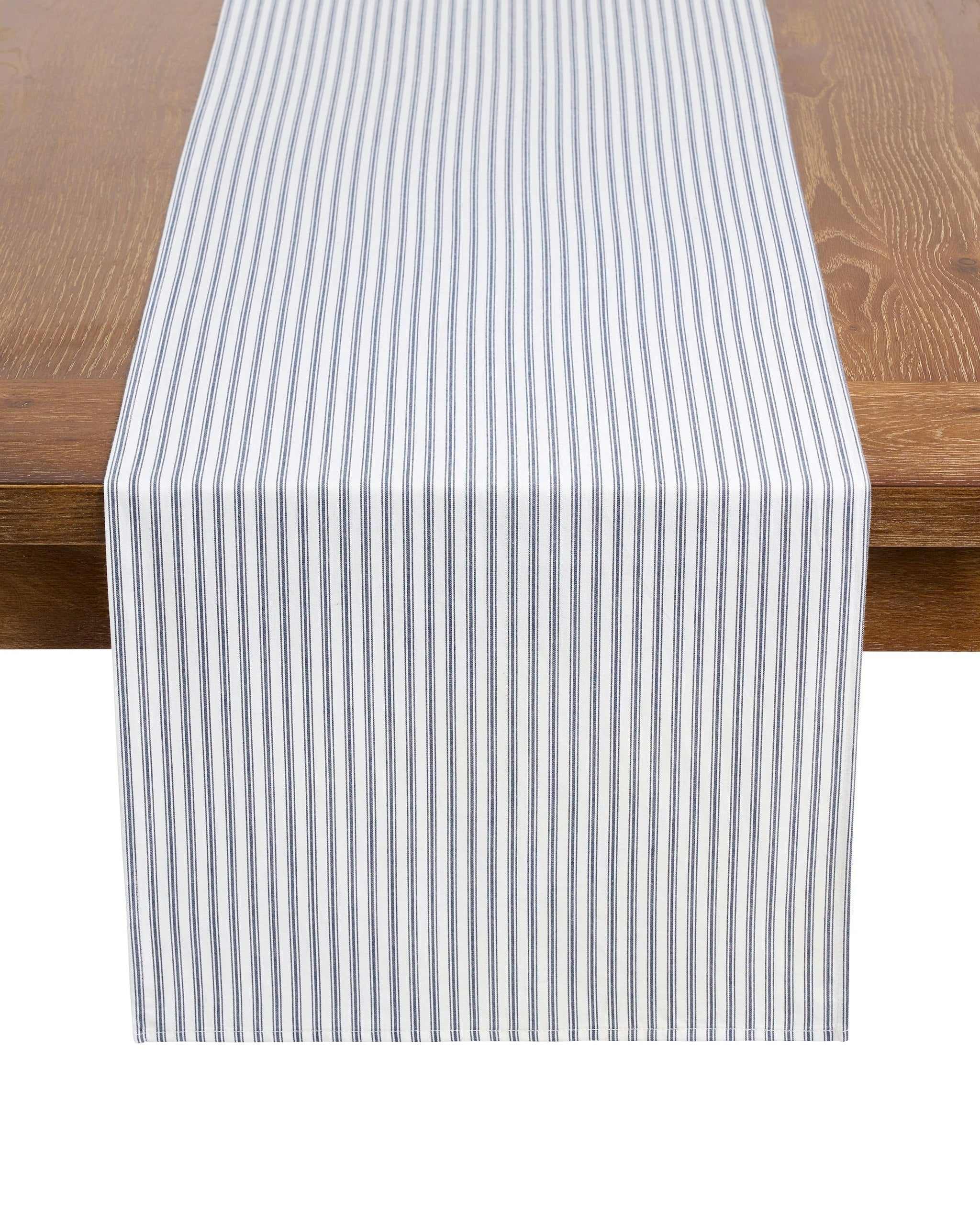 Signature Twill Runner in Navy French Ticking