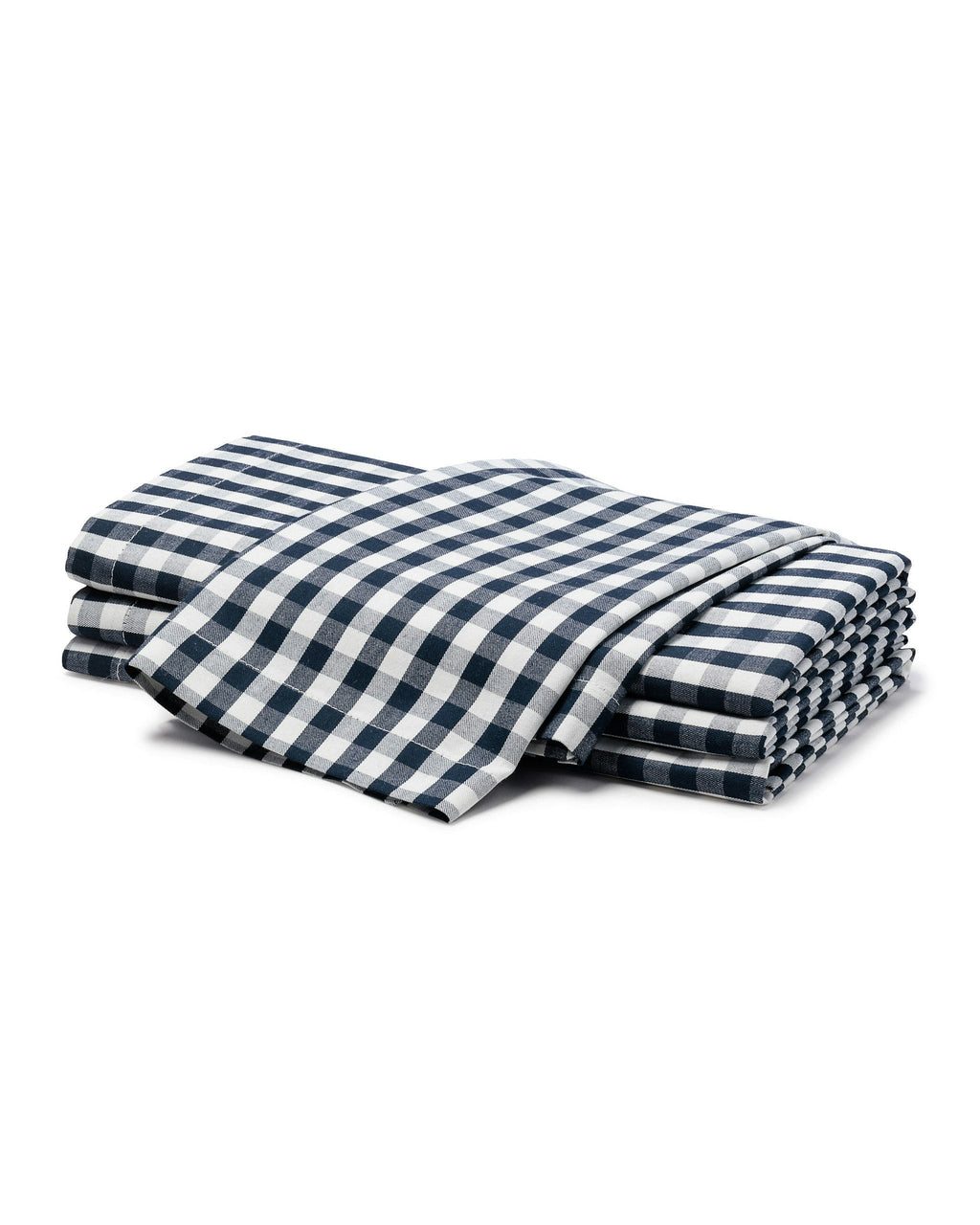 Signature Twill Napkins in Navy French Ticking, Set of 4