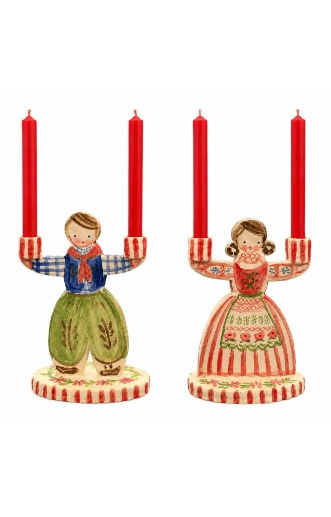 Man and Woman Handmade Candlestick Holders