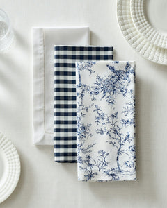 Signature Twill Napkins in Navy Gingham, Set of 4