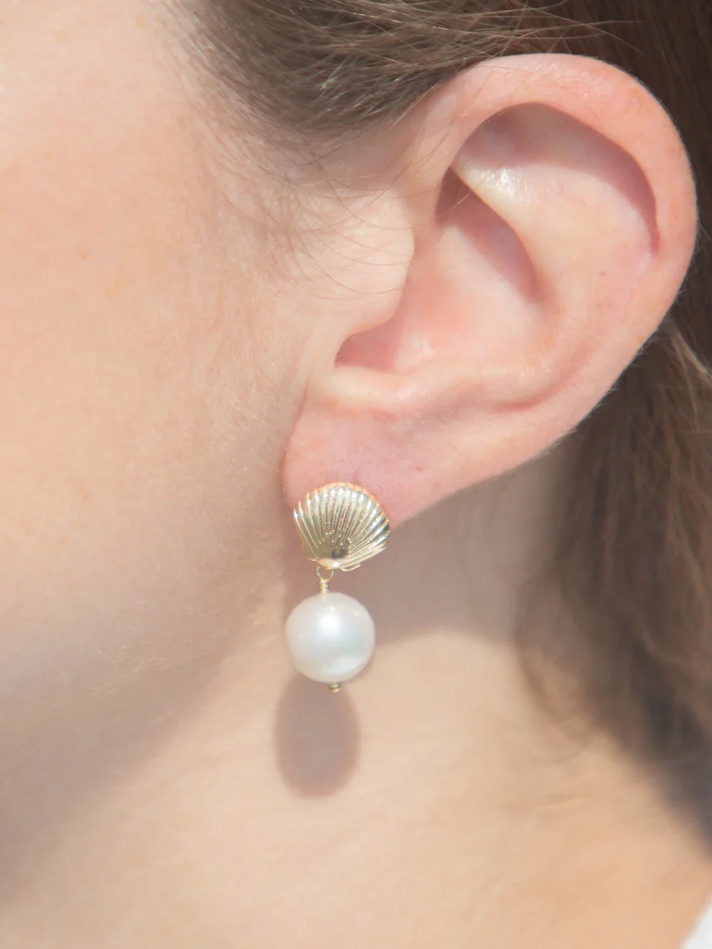 Tori Earrings in Gold & White