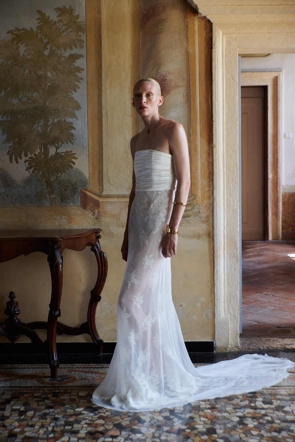 Crushed Silk & Lace Gown | STYLE 130