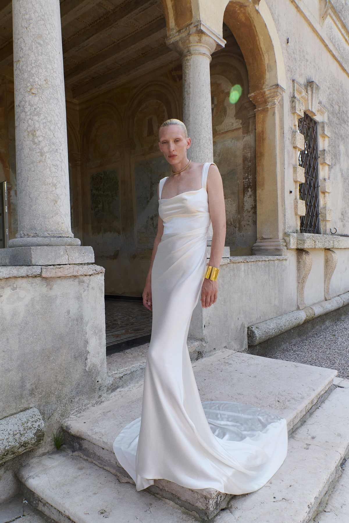 Backless Gown with Pearl Strap | STYLE 167