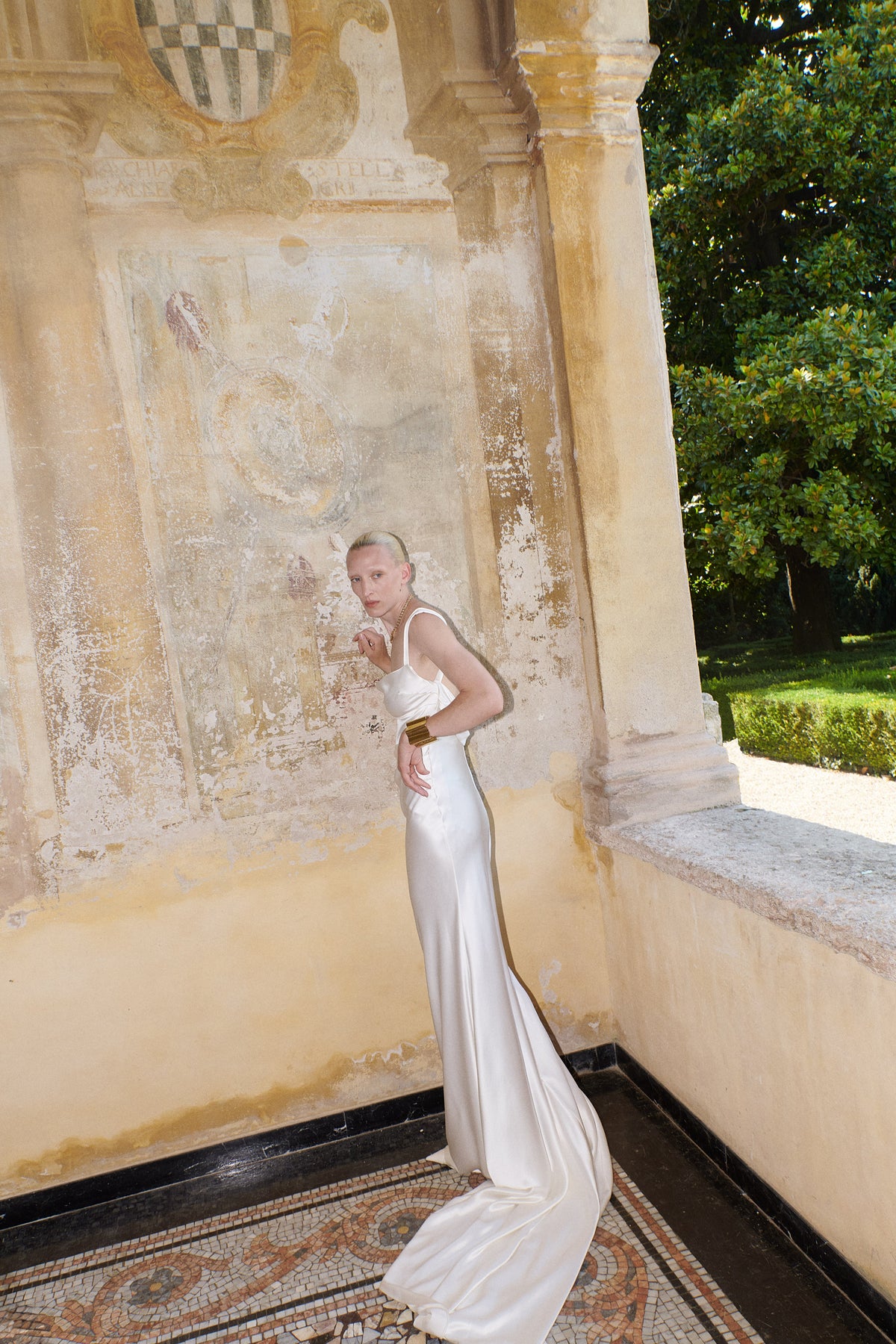 Backless Gown with Pearl Strap | STYLE 167