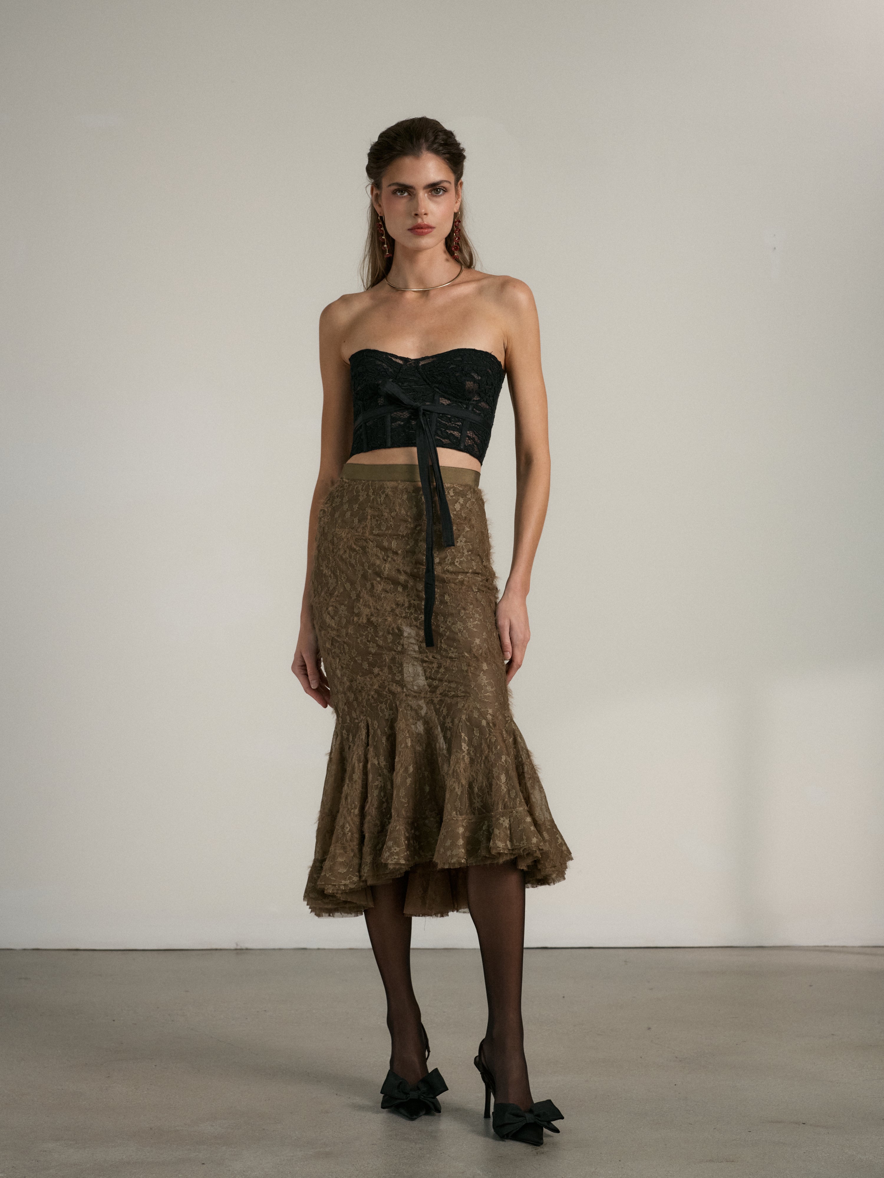 V. Chapman x Kristopher Brock Totana Top in Black Lace