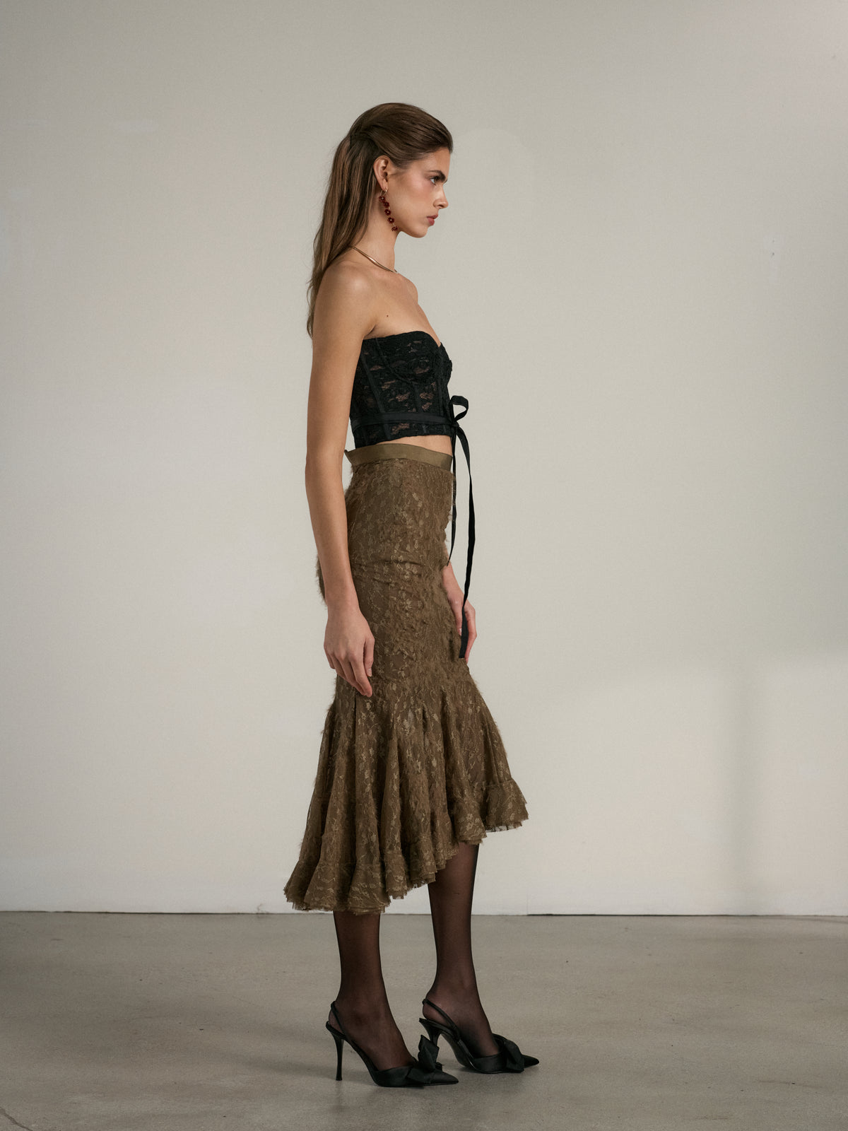 The Totana Top in Black Lace