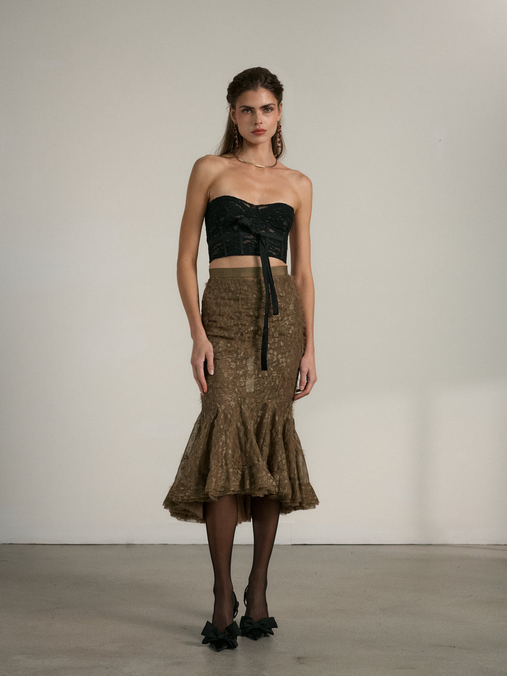 The Totana Top in Black Lace