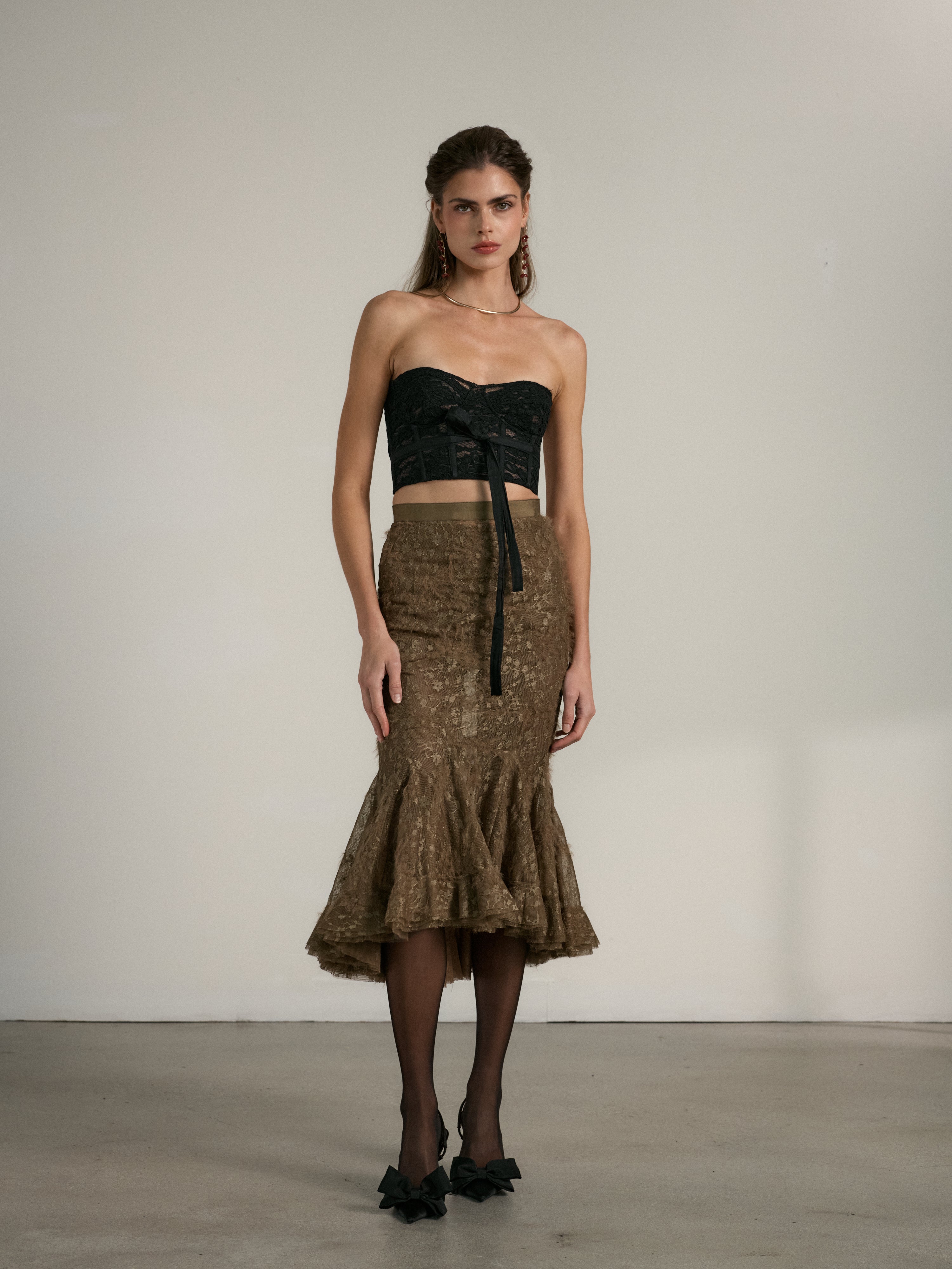 V. Chapman x Kristopher Brock Totana Top in Black Lace