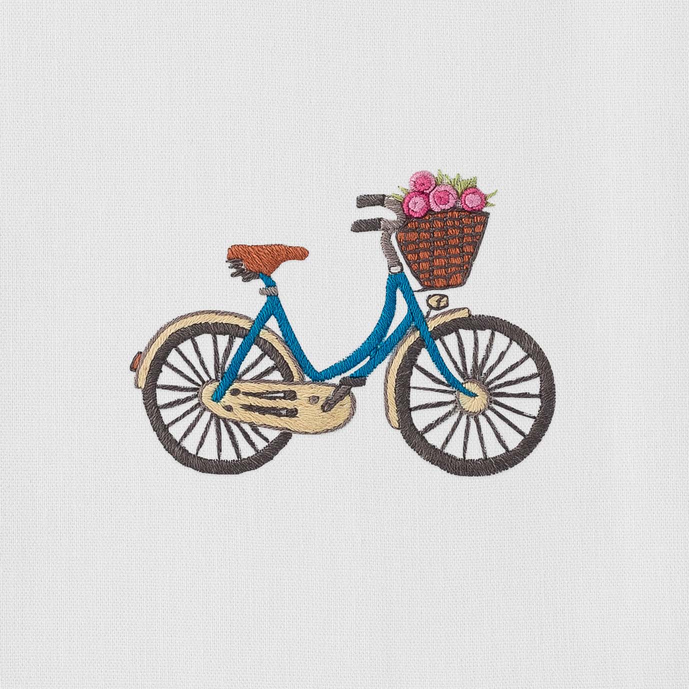 Henry Handwork Bicycle Flowers Towel - Thumbnail 2