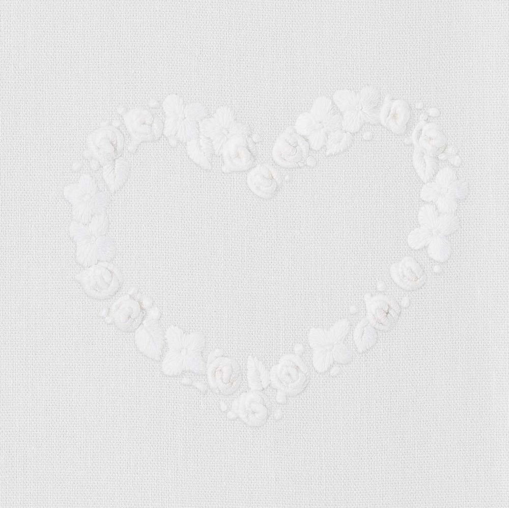 Flower Heart White Hand Towel