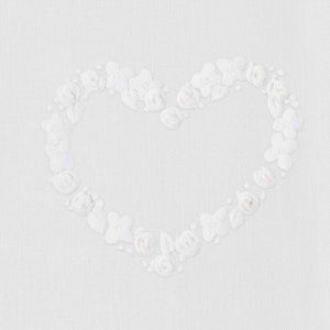 Flower Heart White Hand Towel