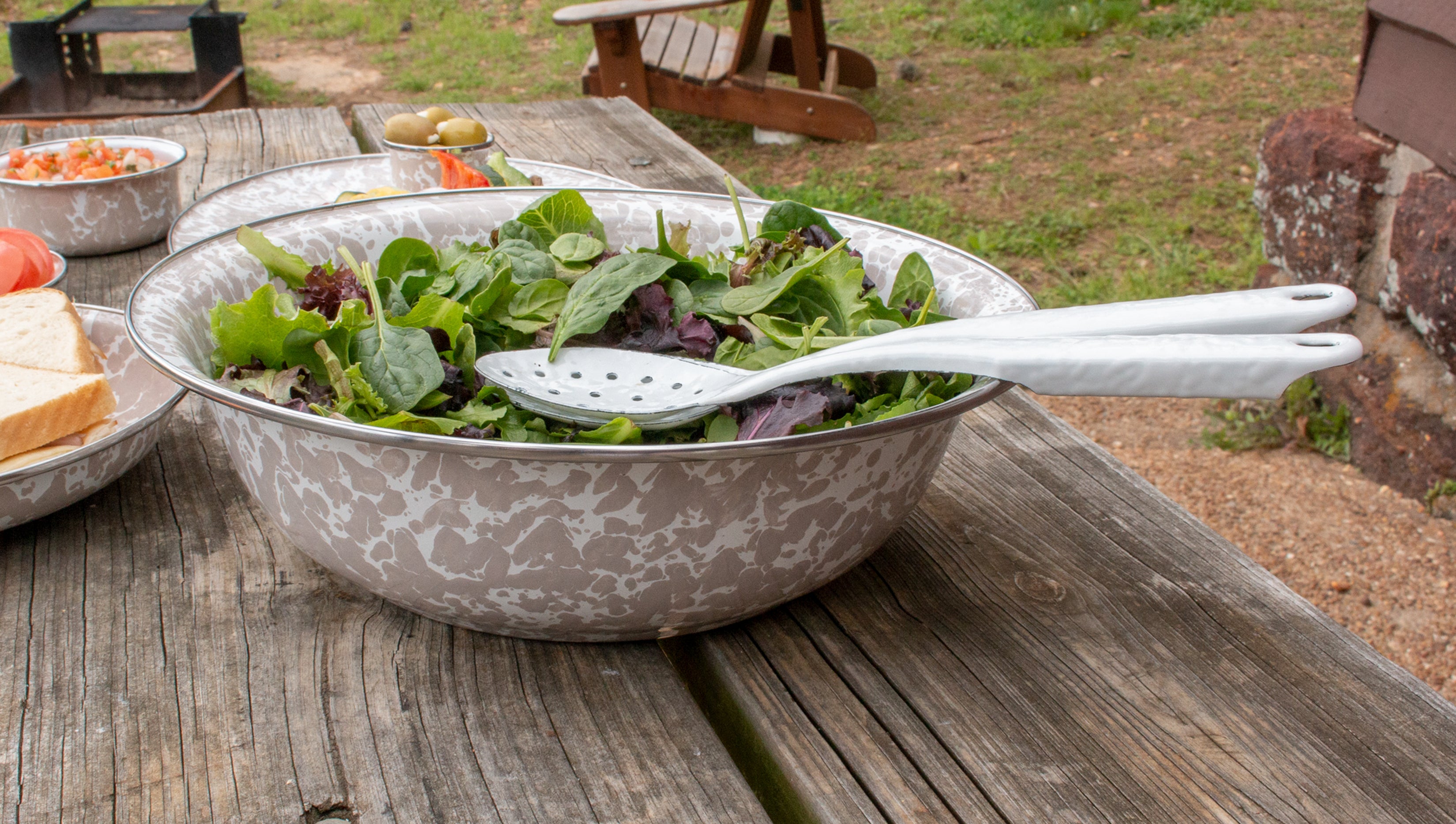 Catering Bowl in Taupe Swirl