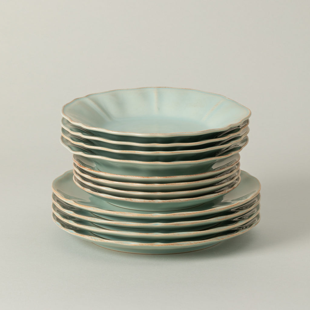 Alentejo Collection 12-pc Place Setting with Pasta Plate in Turquoise