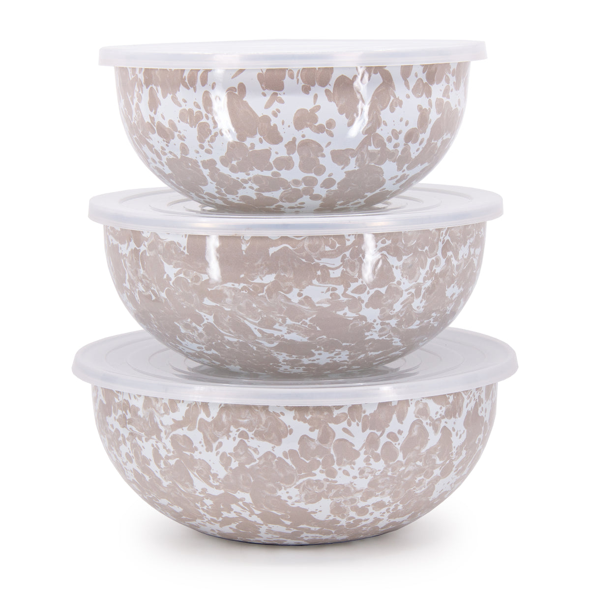 Mixing Bowls in Taupe Swirl