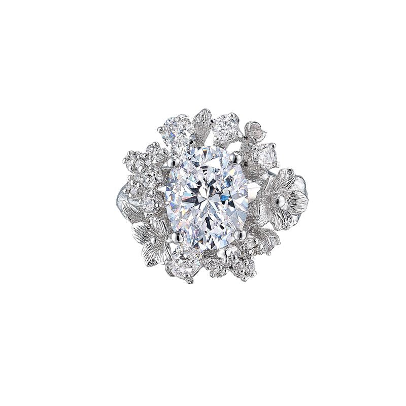White Posy Diamond Ring