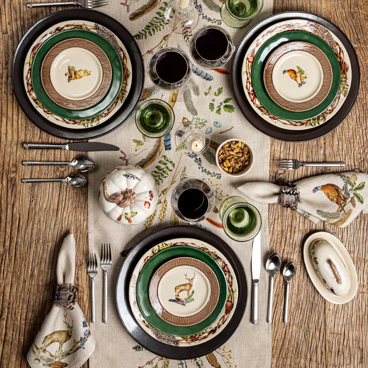 Forest Walk 18" x 90" Table Runner in Café Au Lait