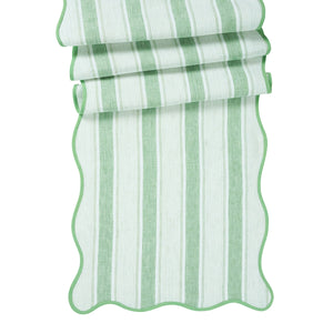 Cabana Stripe 18" x 90" Table Runner in Seagrass