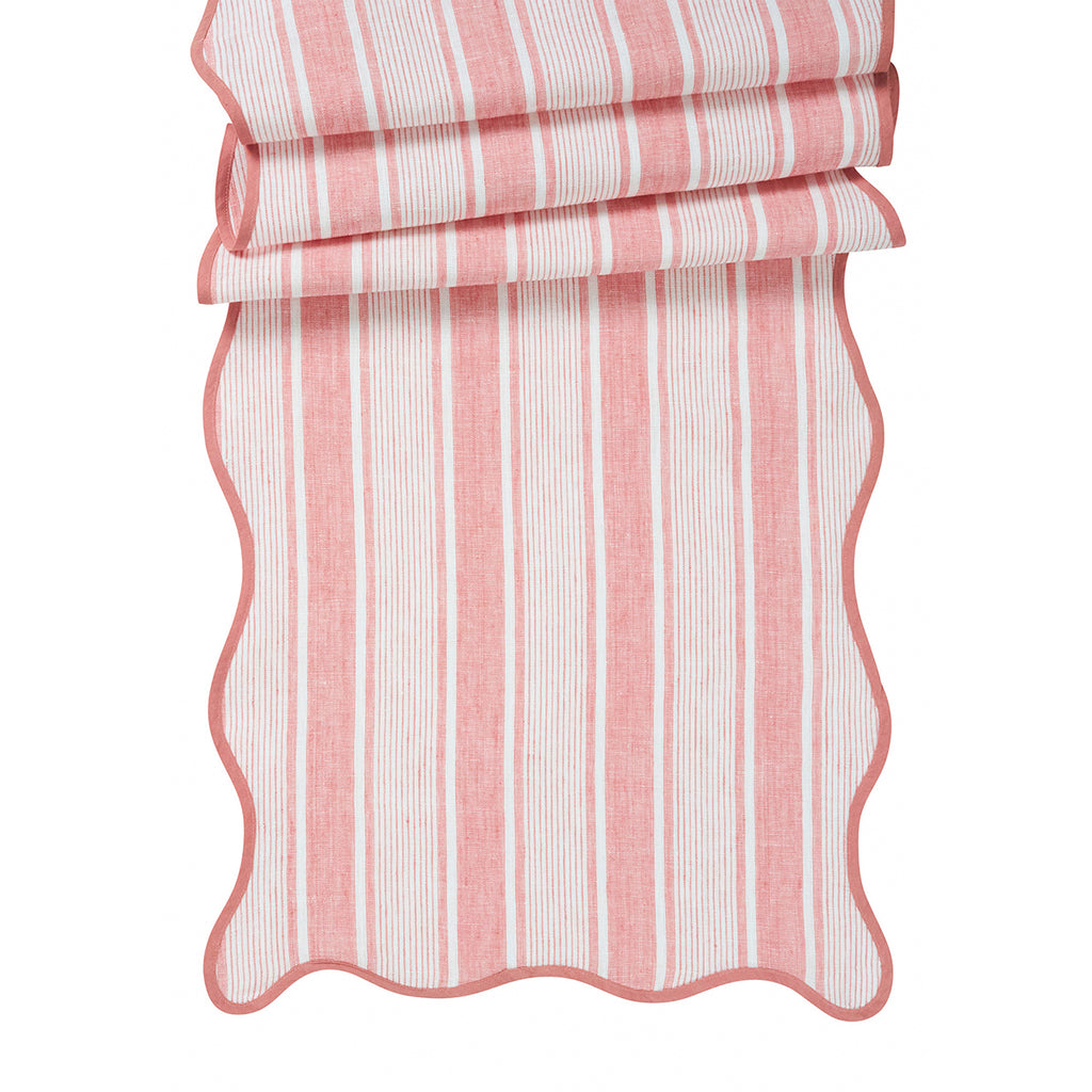 Cabana Stripe 18" x 90" Table Runner in Coral