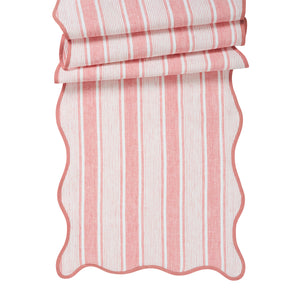 Cabana Stripe 18" x 90" Table Runner in Coral