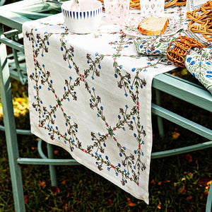 Villa Seville 18" x 90" Table Runner in Chambray