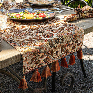 Willa Embroidered 18" x 90"  Table Runner in Amber
