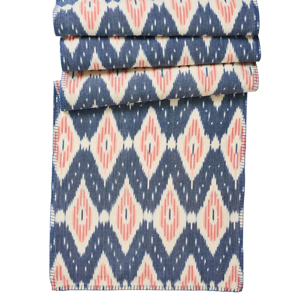 Ikat 18" x 90" Table Runner in Blue and Pink