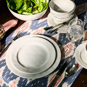 Ikat 18" x 90" Table Runner in Blue and Pink