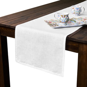 Berry Scallop 18" x 90" Table Runner in White