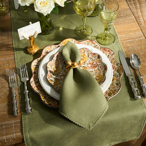 Berry Scallop 18" x 90" Table Runner in Sage