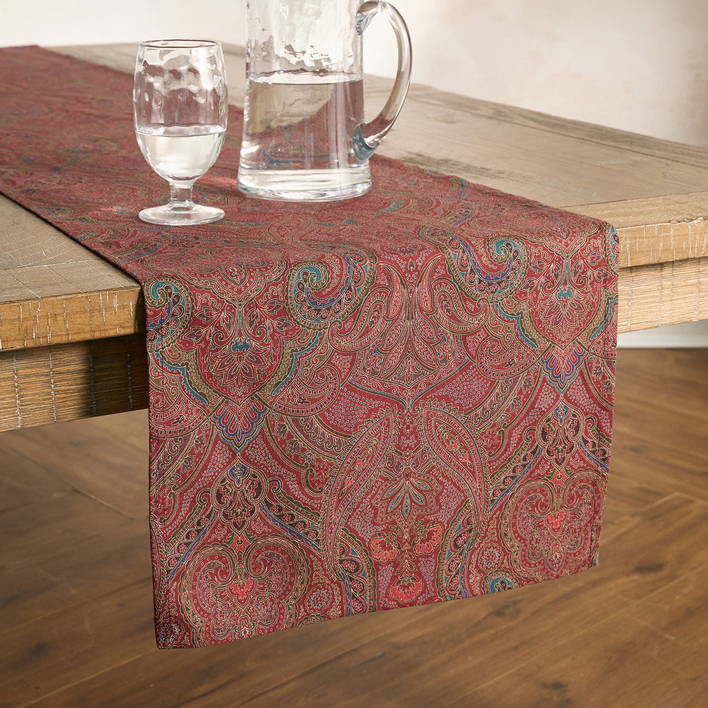 Paisley 18" x 90" Table Runner in Red