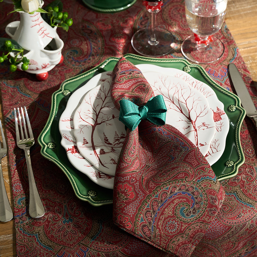 Paisley 18" x 90" Table Runner in Red