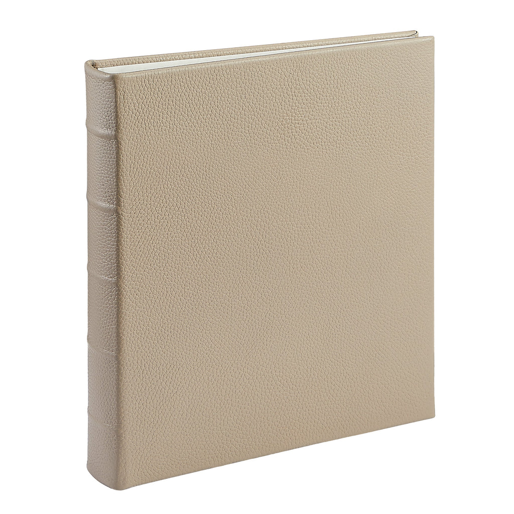 Large 3-Ring Clear Pocket Album in Beechwood Pebble Grain Leather