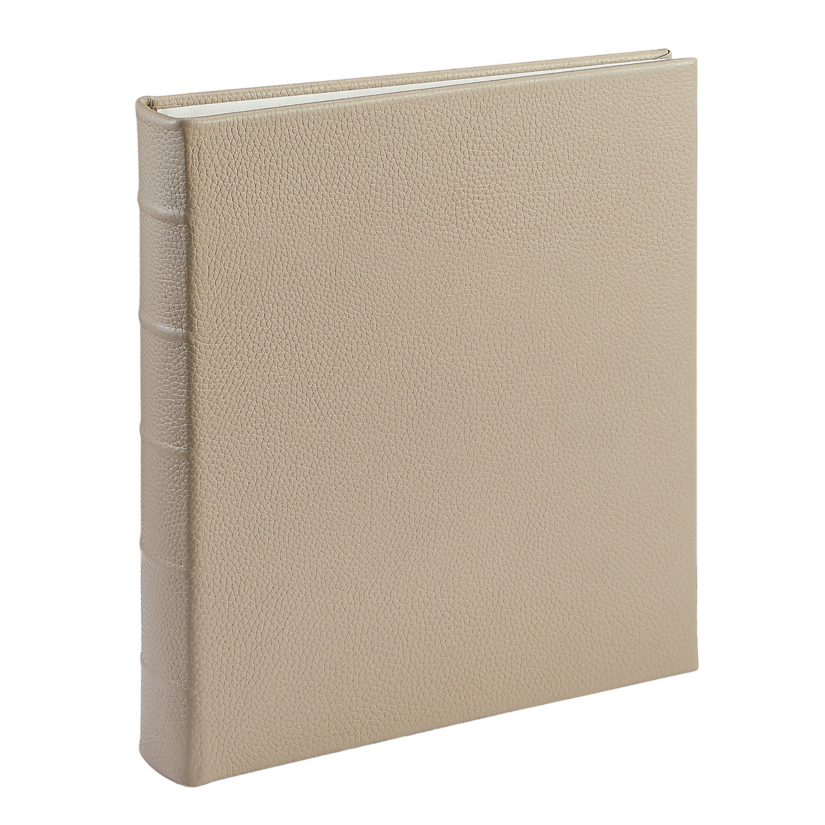 Large 3-Ring Clear Pocket Album in Beechwood Pebble Grain Leather