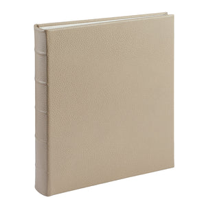 Large 3-Ring Clear Pocket Album in Beechwood Pebble Grain Leather