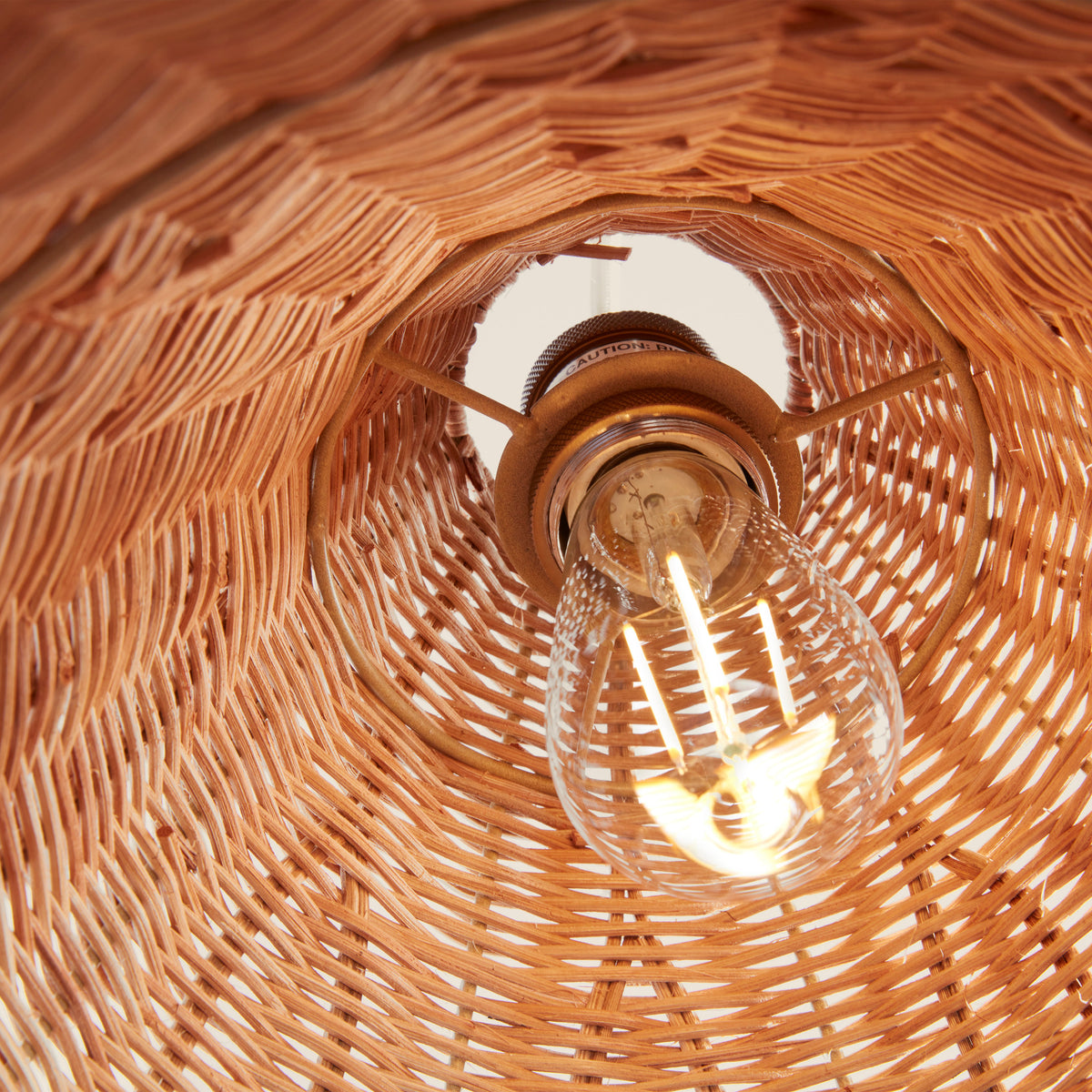 Kasbah rattan tall pendant detail