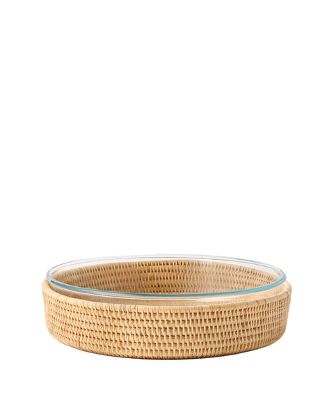 Rattan Sabbia and Glass Baking Dish, Round