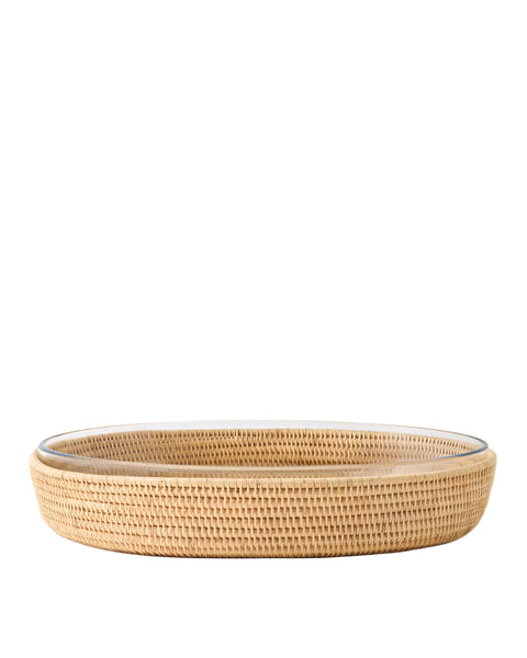 Rattan Sabbia and Glass Baking Dish, Oval