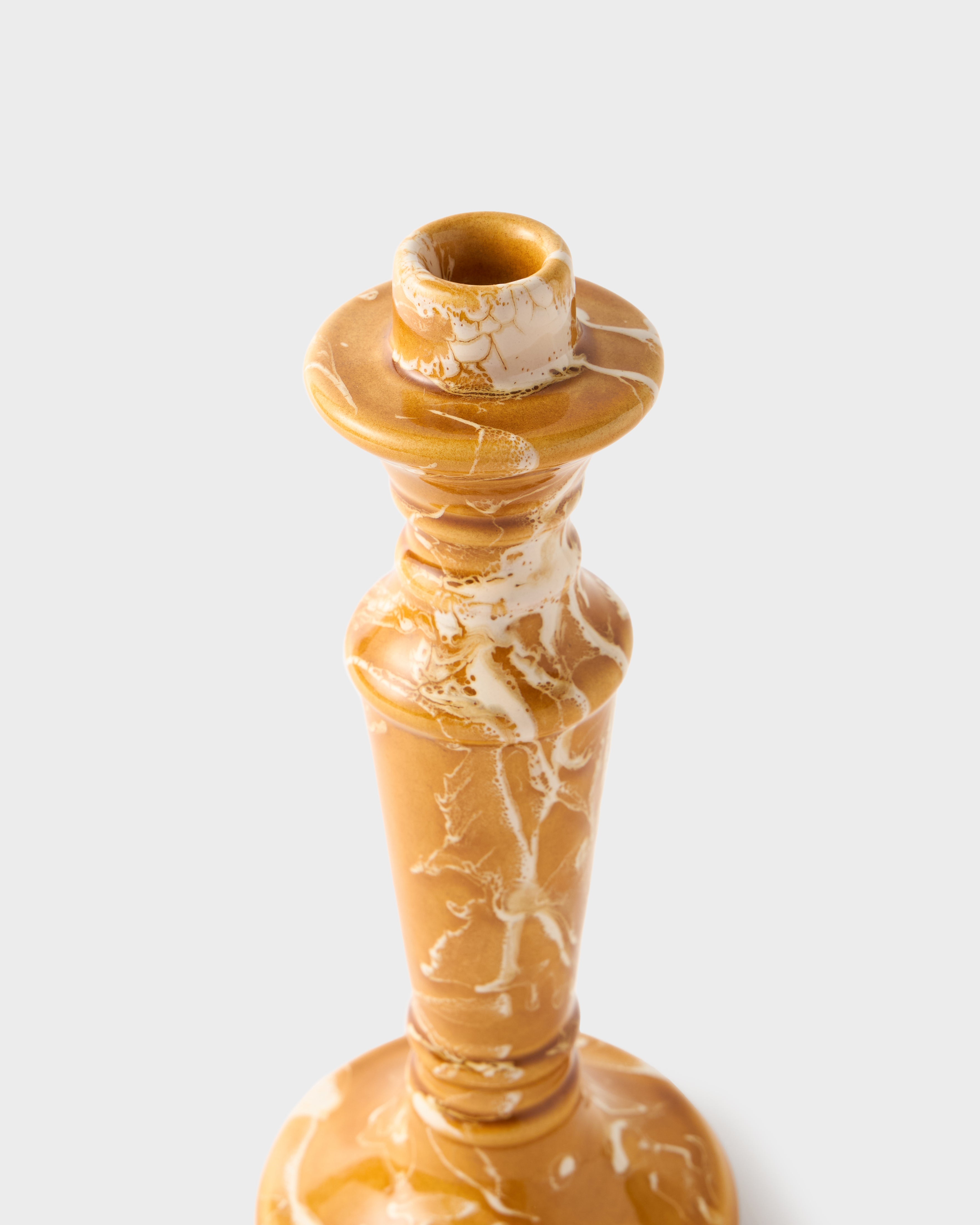 Marbled Candle Holder in Terracotta