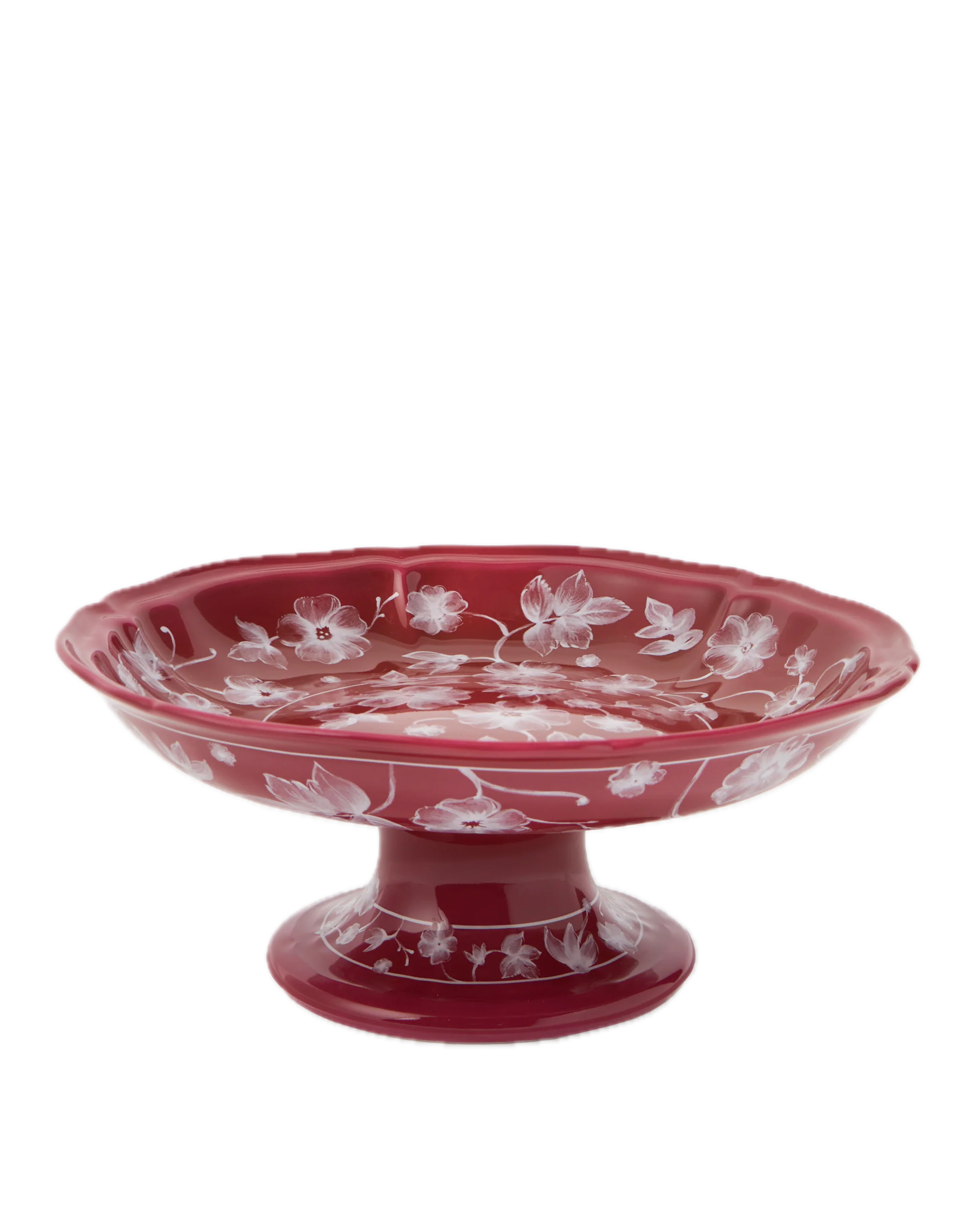 Floral Fruit Stand in Magenta by Ginori 1735