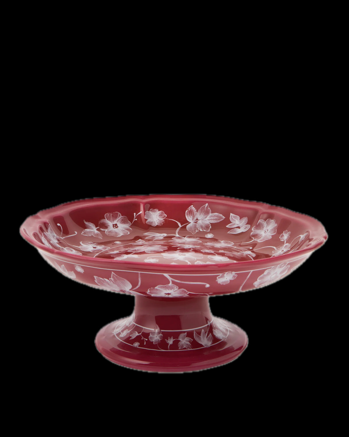 Floral Fruit Stand in Magenta by Ginori 1735