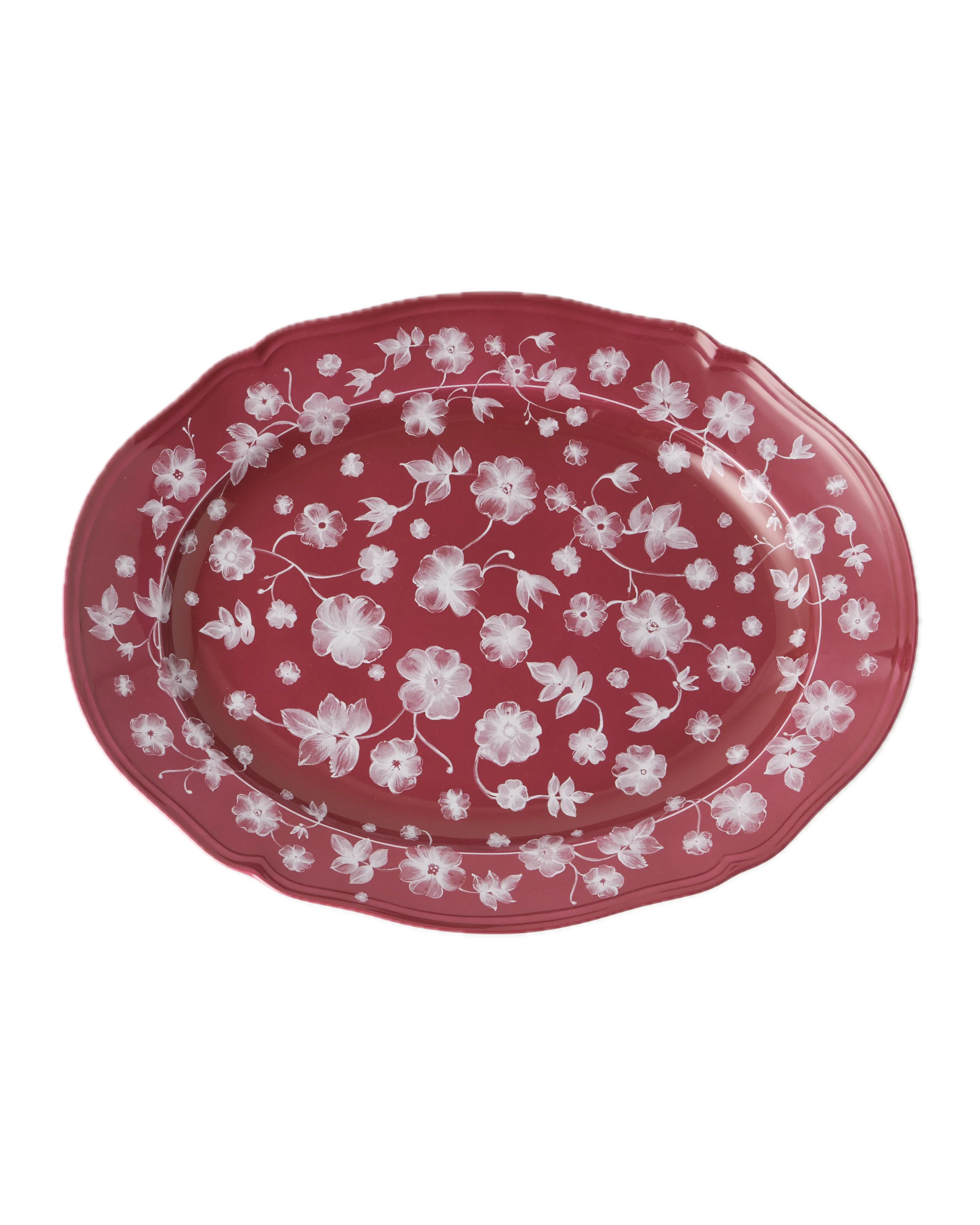 Floral Serving Plate Magenta by Ginori 1735