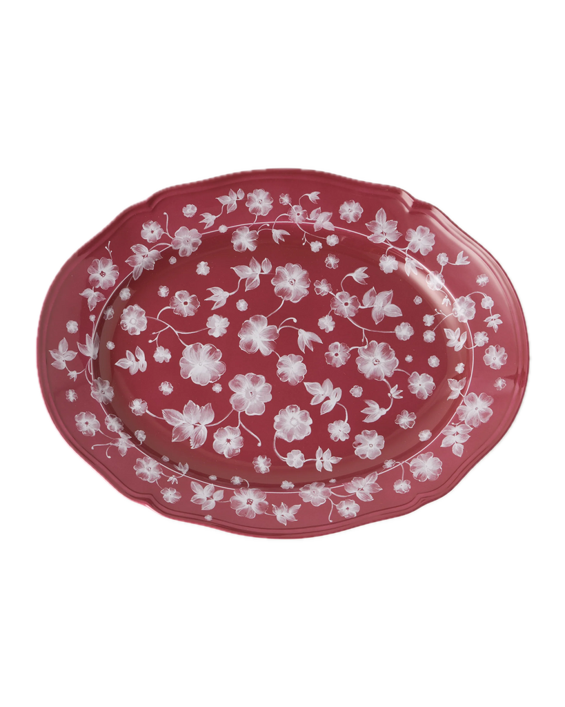 Floral Serving Plate Magenta by Ginori 1735