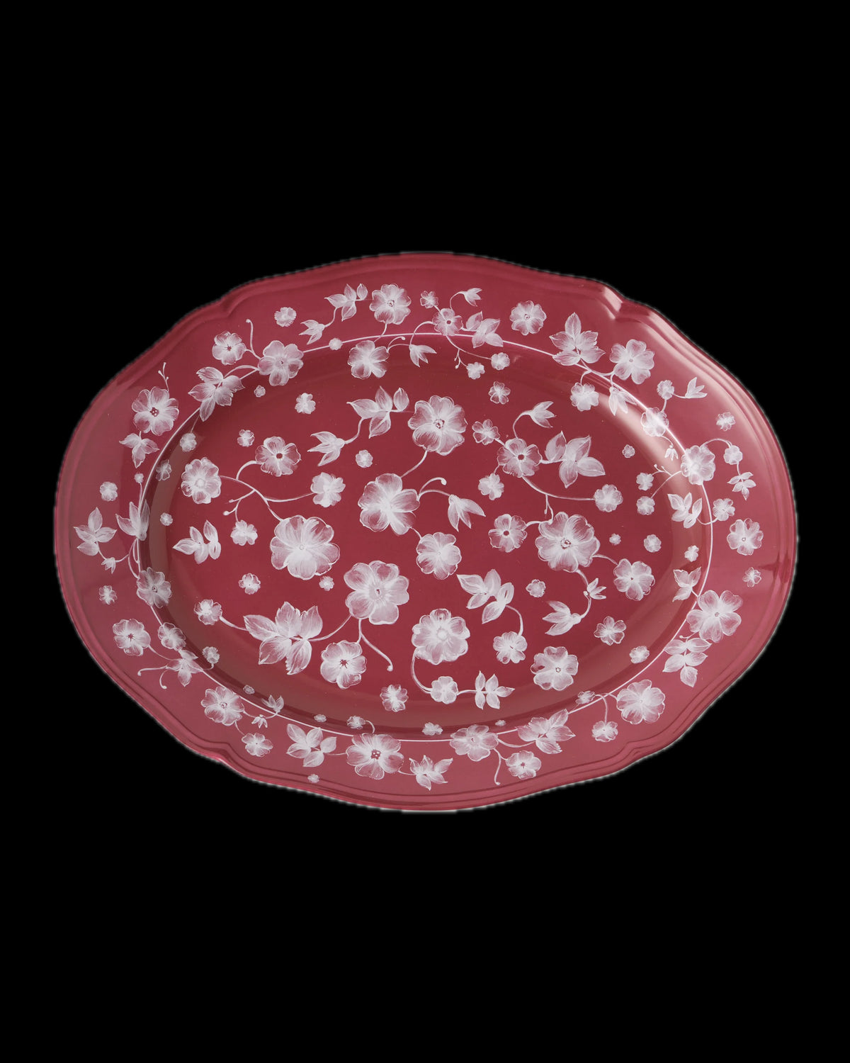 Floral Serving Plate Magenta by Ginori 1735
