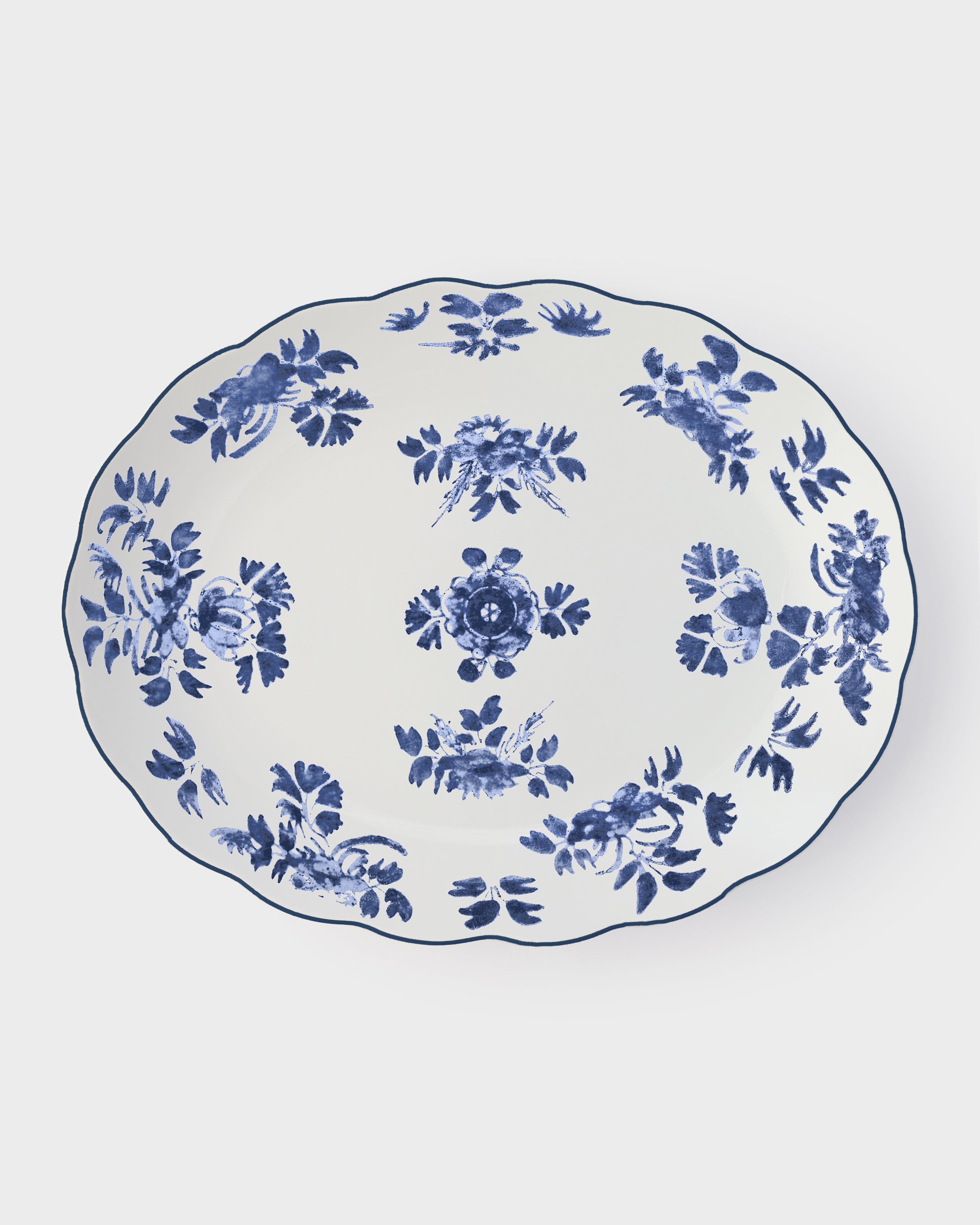 Gloria Porcelain Serving Plate in Blue